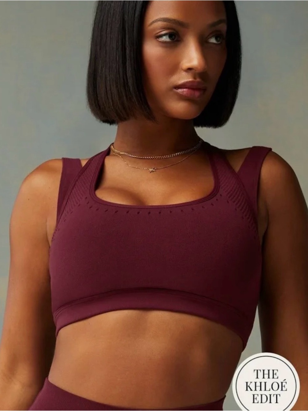 Fabletics Women's Seamless Wine Sports Bra size Medium